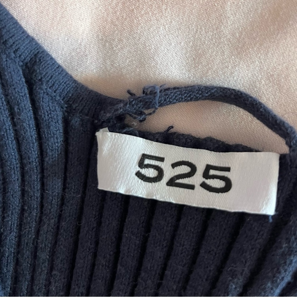 525 Navy Ribbed Tank Top - Picture 4 of 5